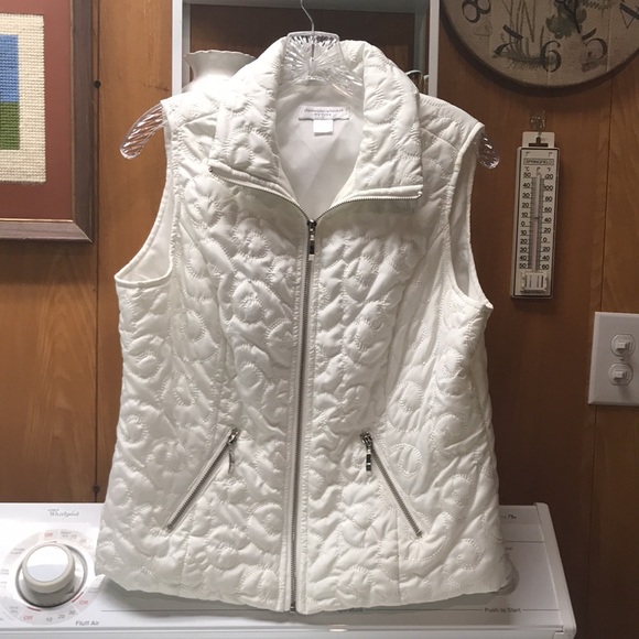 Christopher & Banks Ivory Quilted Zipper Vest P/S - Picture 5 of 12
